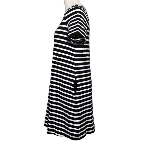 Kate Spade SZ S 100% Cotton Striped Black White Dress - Picture 4 of 12